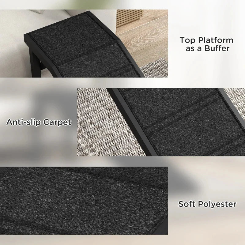 74 "L pet ramp with non-slip carpet