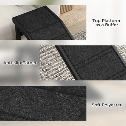 74 "L pet ramp with non-slip carpet