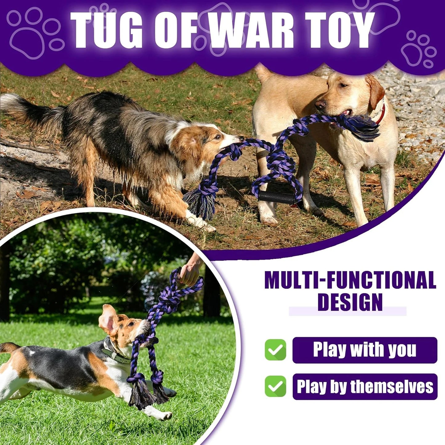 Indestructible Tough War Dog Toy for Large Breeds