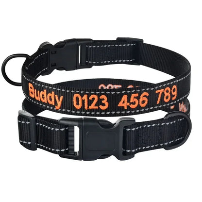 Nylon Dog Collar Personalized Embroidered ID Collars