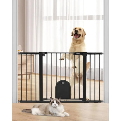 Gate with Cat Door Walk Thru Pet Gate