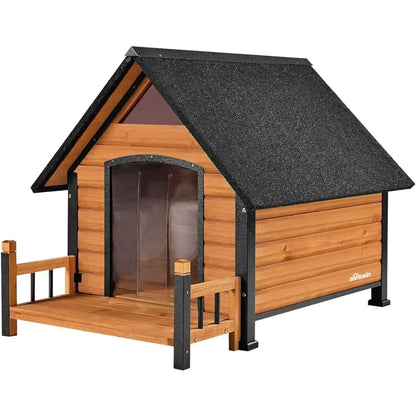 Outdoor medium-sized dog home with porch