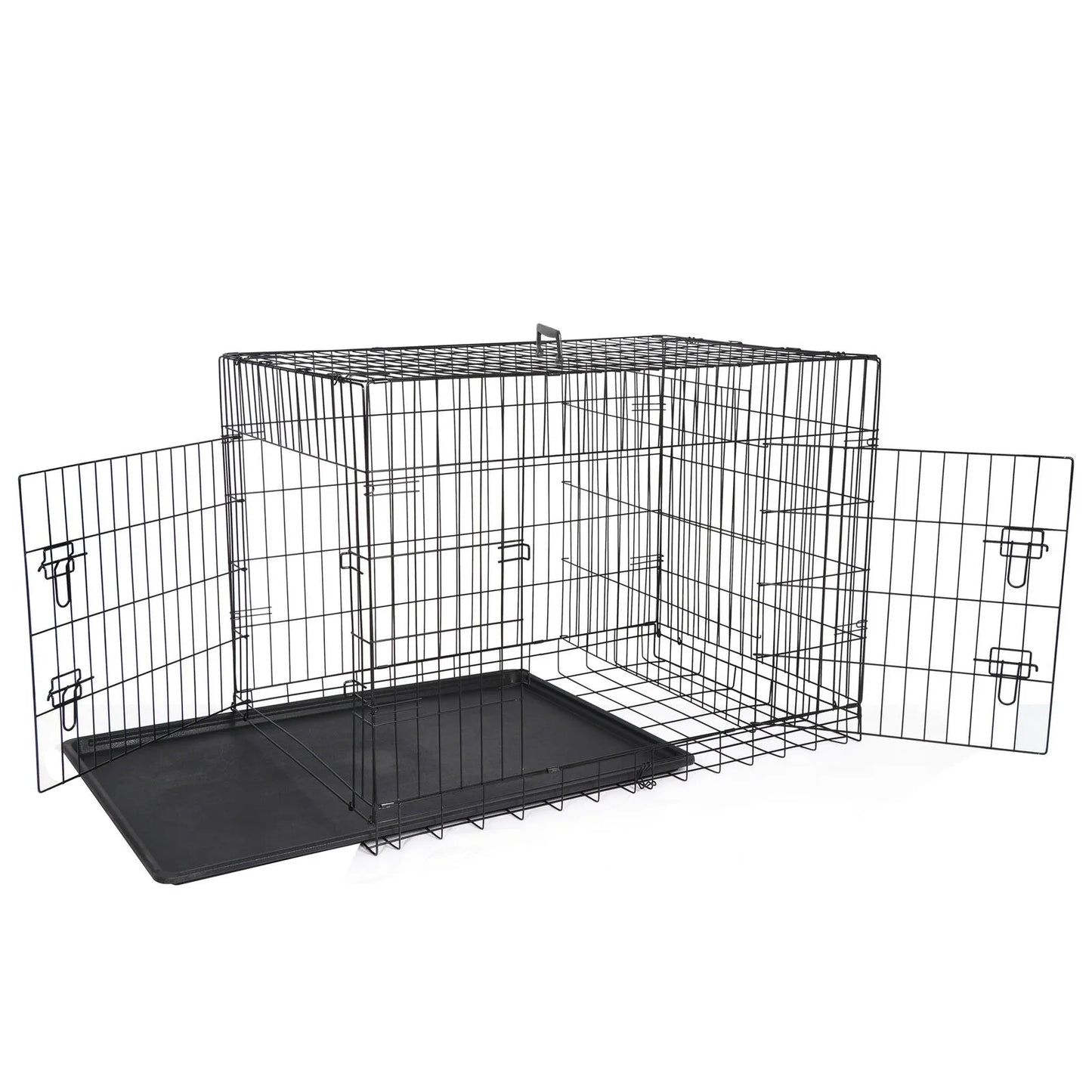 US42 inch folding metal cage dog kennel double door