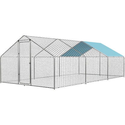 Large Metal Chicken Run for 20-30 Chickens,Dog Kennel