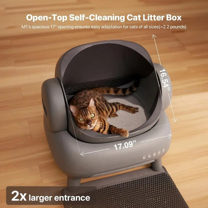 Open-Top Self Cleaning, Automatic Cat Litter Box