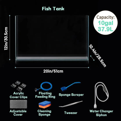 10 Gallon Ultra Clear Glass Fish Tank