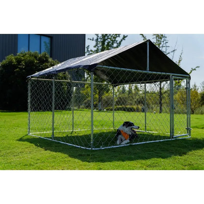 Outdoor Heavy Duty Dog Kennel Steel Fence (6.56‘x 6.56’)