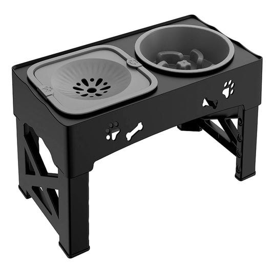 Pet Feeder Slow Feed  Bowl Foldable With 5 Adjustable Height