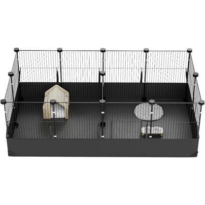 Guinea Pig Playpen with 14 Panels & Divided Room
