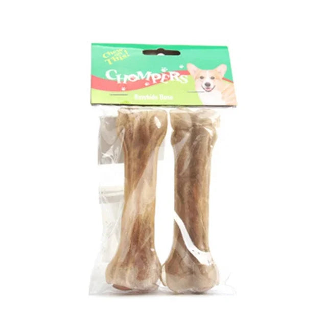 Dog Bones Chews Toys Leather Cowhide Bone