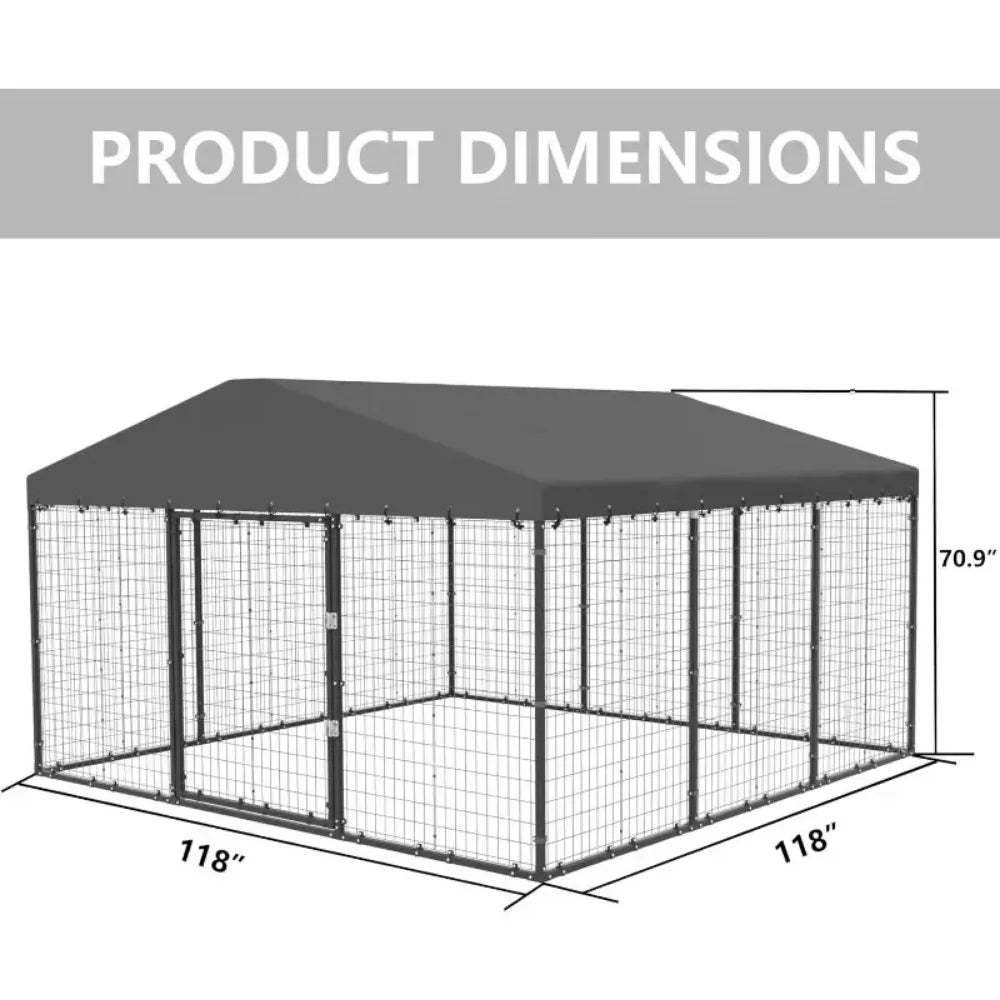 Large Dog Kennel with Roof Cover