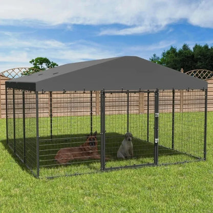 Large Dog Kennel with Roof Cover