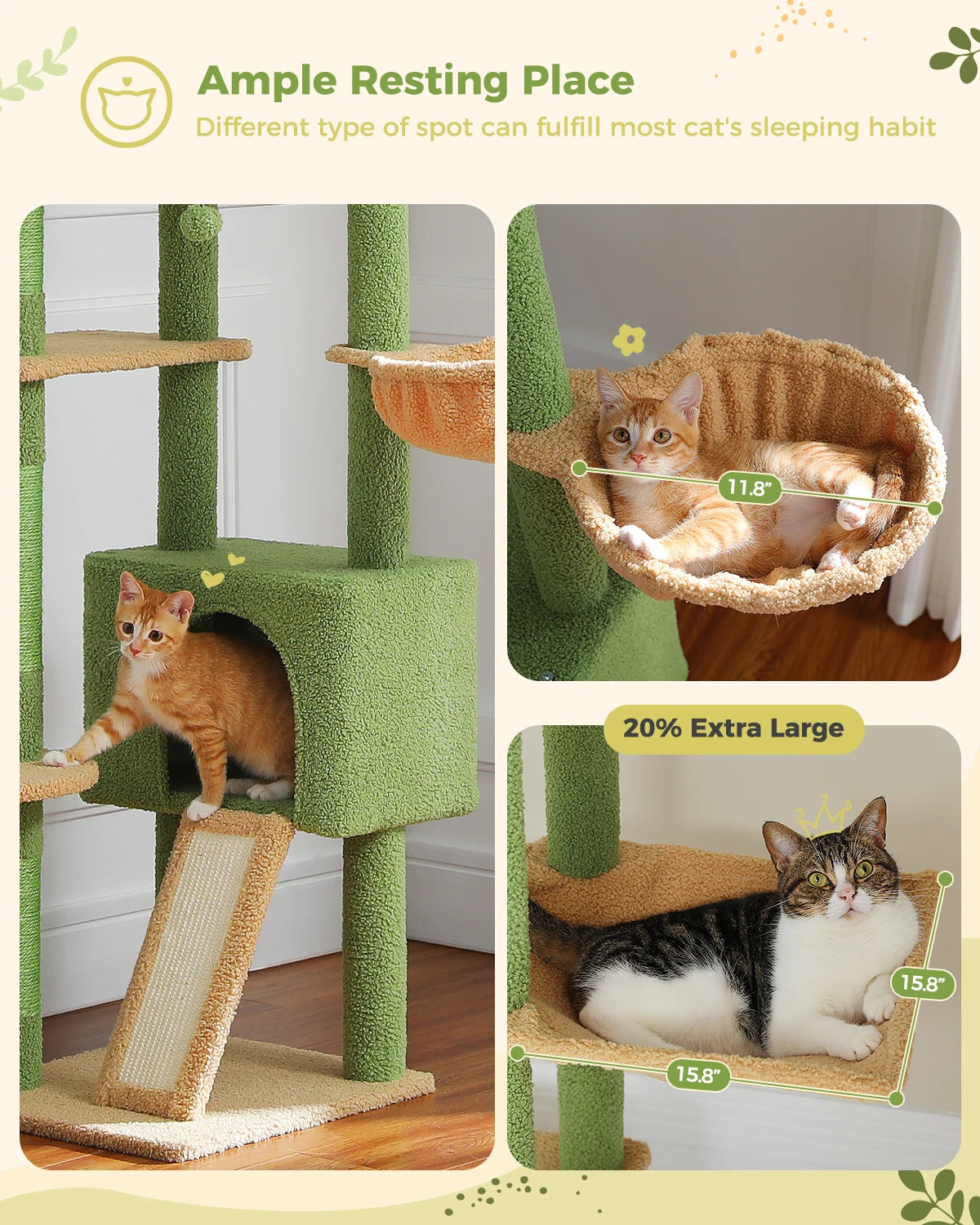 Cat Tree Floor to Ceiling Tower Adjustable Height