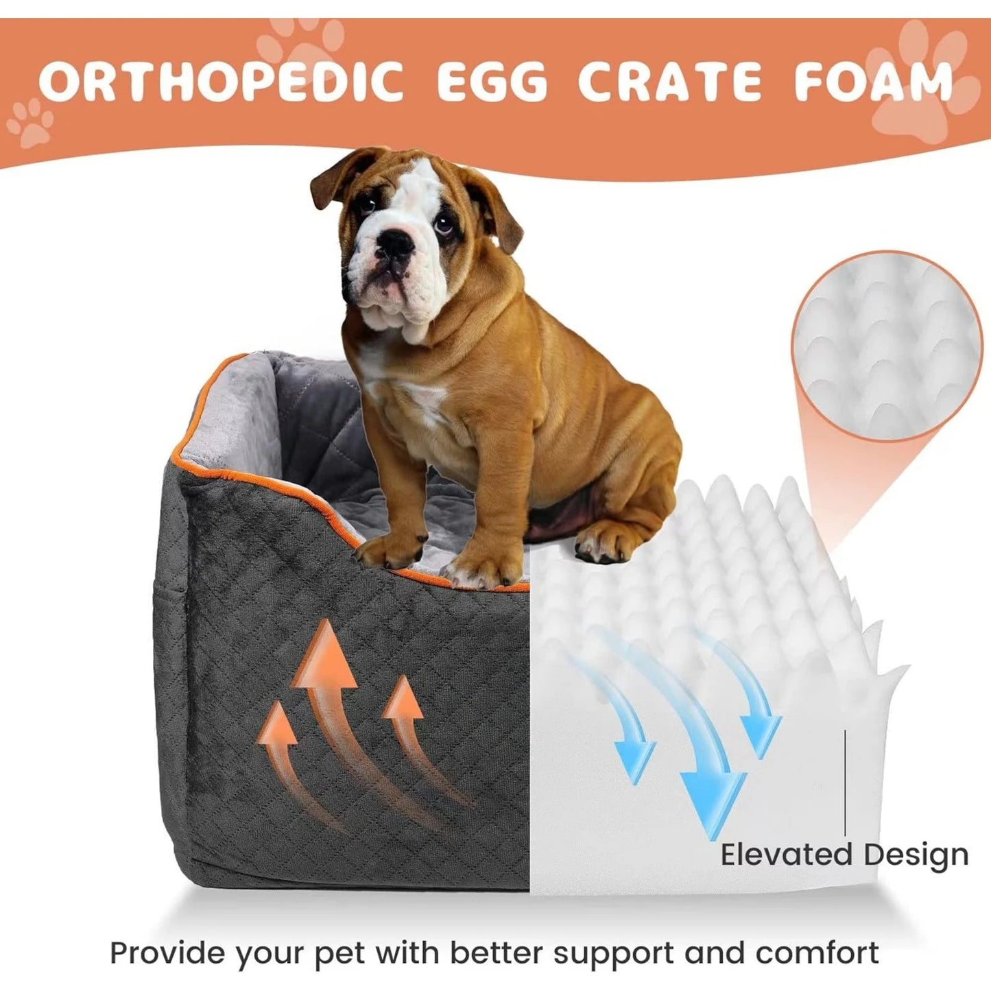 Memory Foam Booster Dog Car Seat