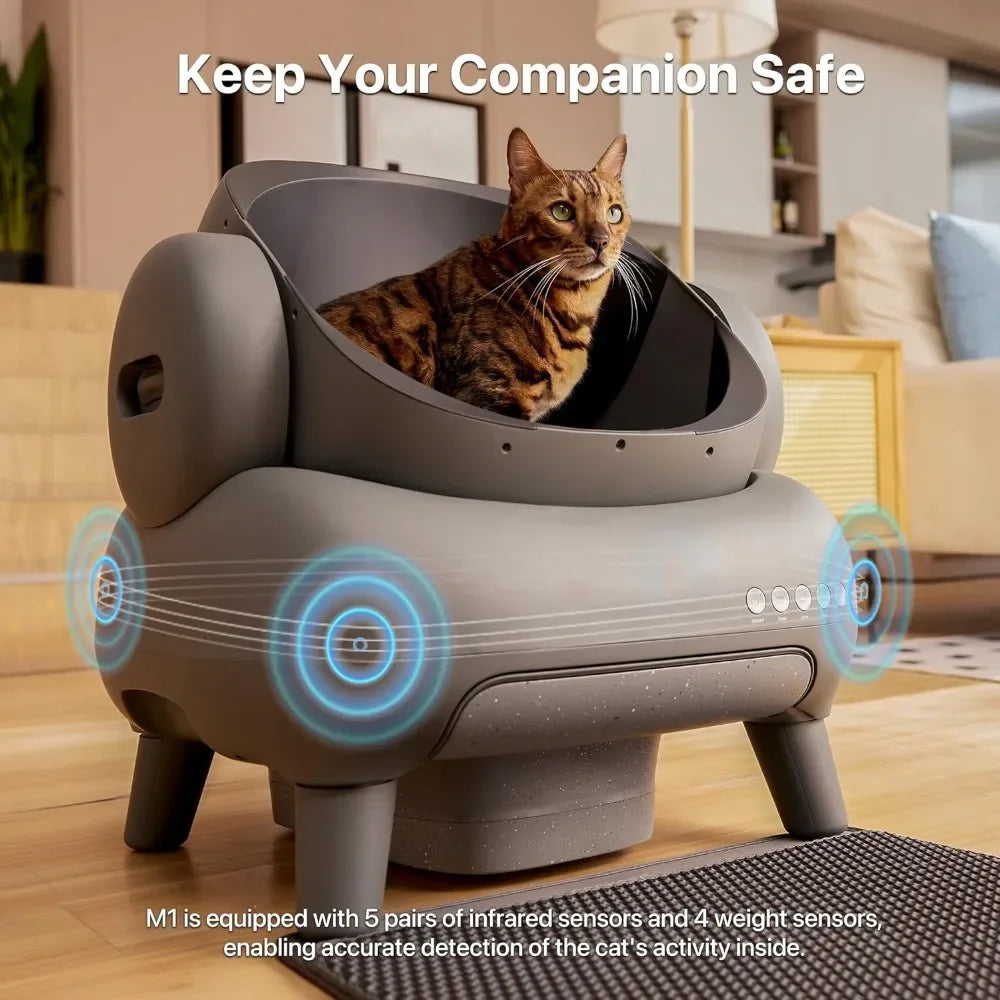 Open-Top Self Cleaning, Automatic Cat Litter Box