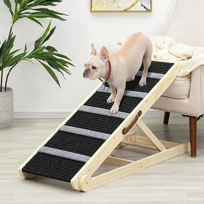 Wooden Adjustable Ramp for All Dogs and Cats