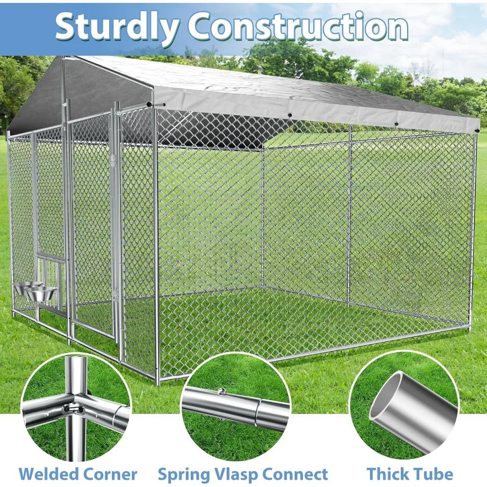 Outside Dog Kennel with Roof Heavy Duty