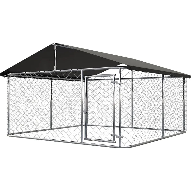 Outdoor Heavy Duty Dog Kennel Steel Fence (6.56‘x 6.56’)