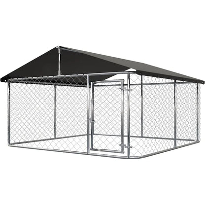 Outdoor Heavy Duty Dog Kennel Steel Fence (6.56‘x 6.56’)