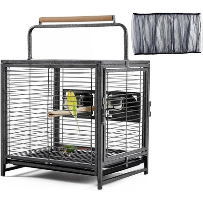 25.5'' Wrought Iron Bird Cage with Perch & Seed Guard