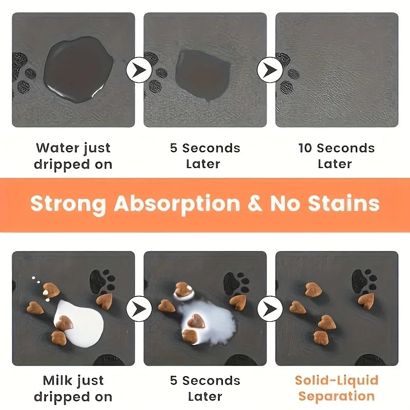 Absorbent Pet Placemat For Food And Water Bowls