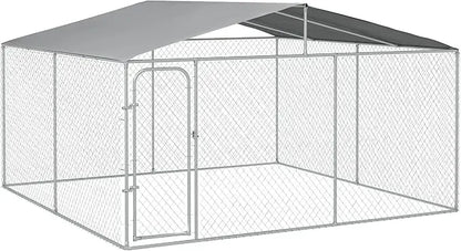 Outdoor large heavy-duty dog cage with waterproof cover