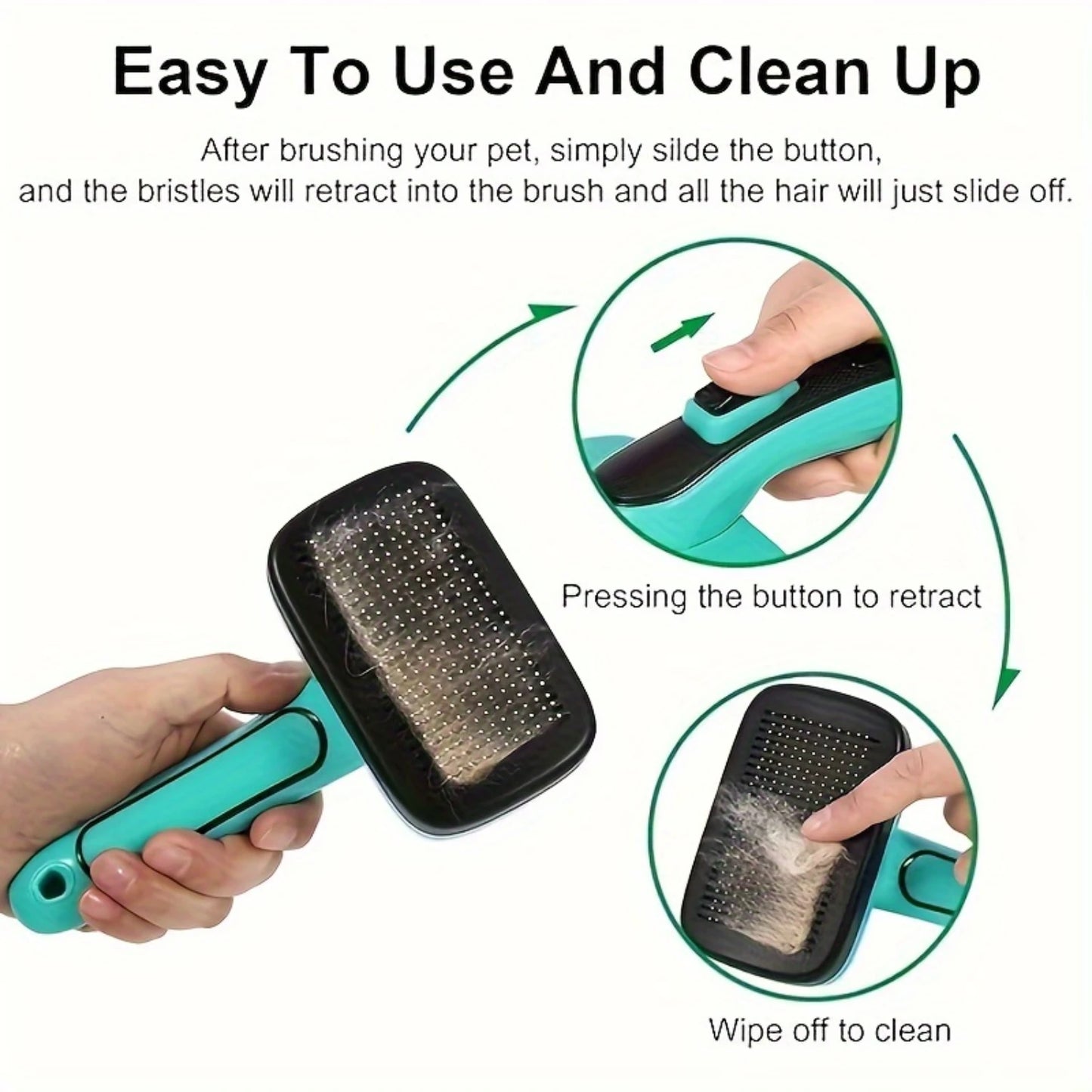 Self Cleaning Slicker Brush for Shedding & Grooming