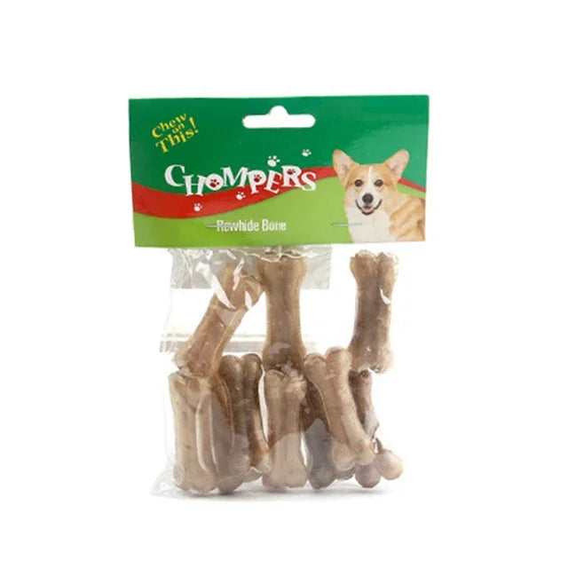 Dog Bones Chews Toys Leather Cowhide Bone