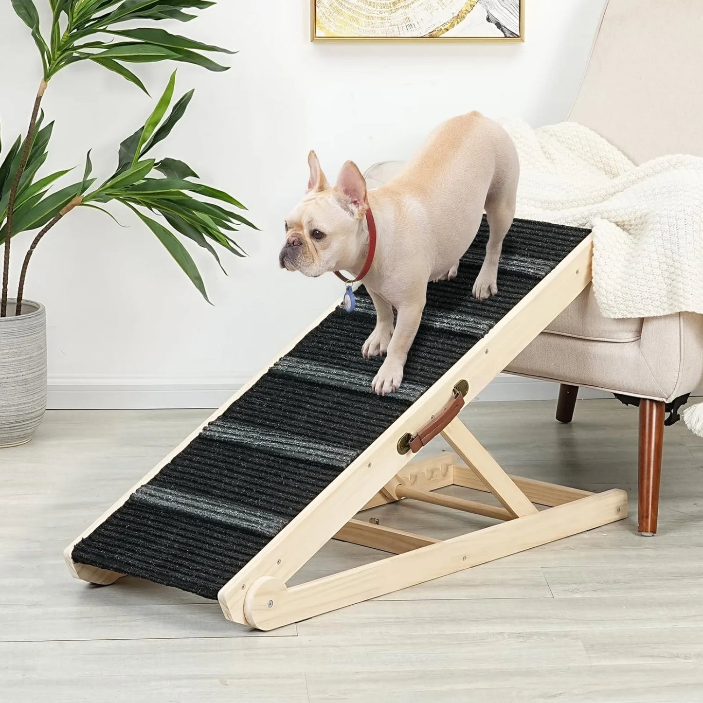 Wooden Adjustable Ramp for All Dogs and Cats