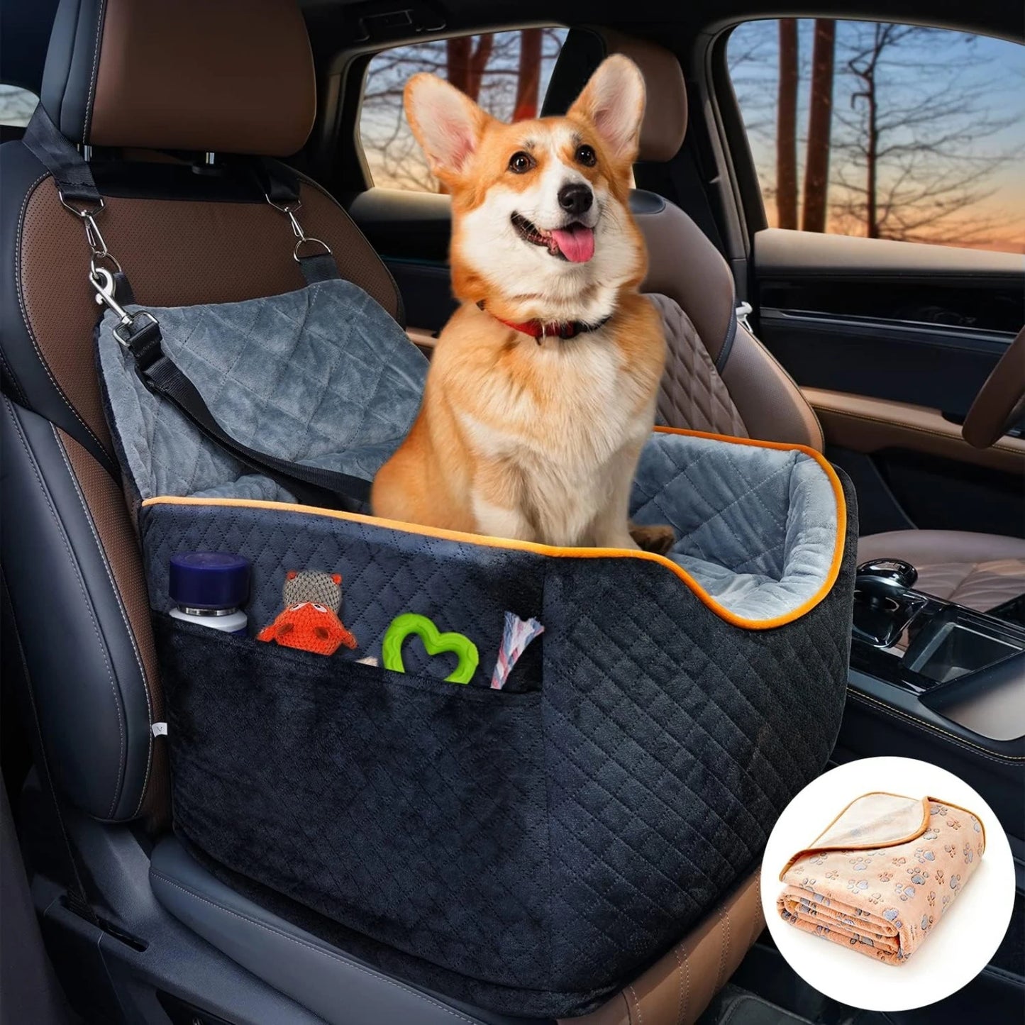 Memory Foam Booster Dog Car Seat