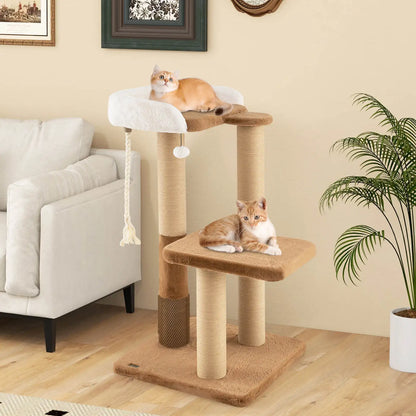 44" Cat Tree for Indoor w/Plush Padded Perch