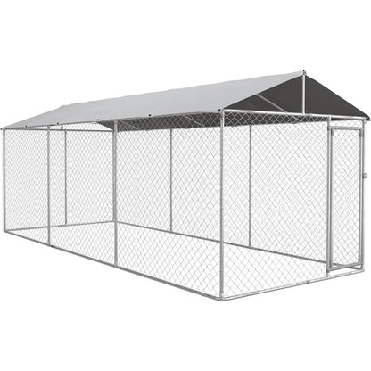 Outdoor large heavy-duty dog cage with waterproof cover