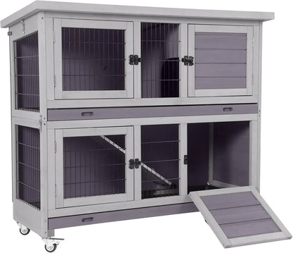 Rabbit Hutch Indoor Outdoor Cage on Wheels