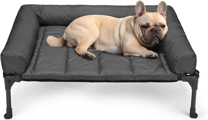 Cooling Elevated Dog Bed + Waterproof Removable Pillow-Top