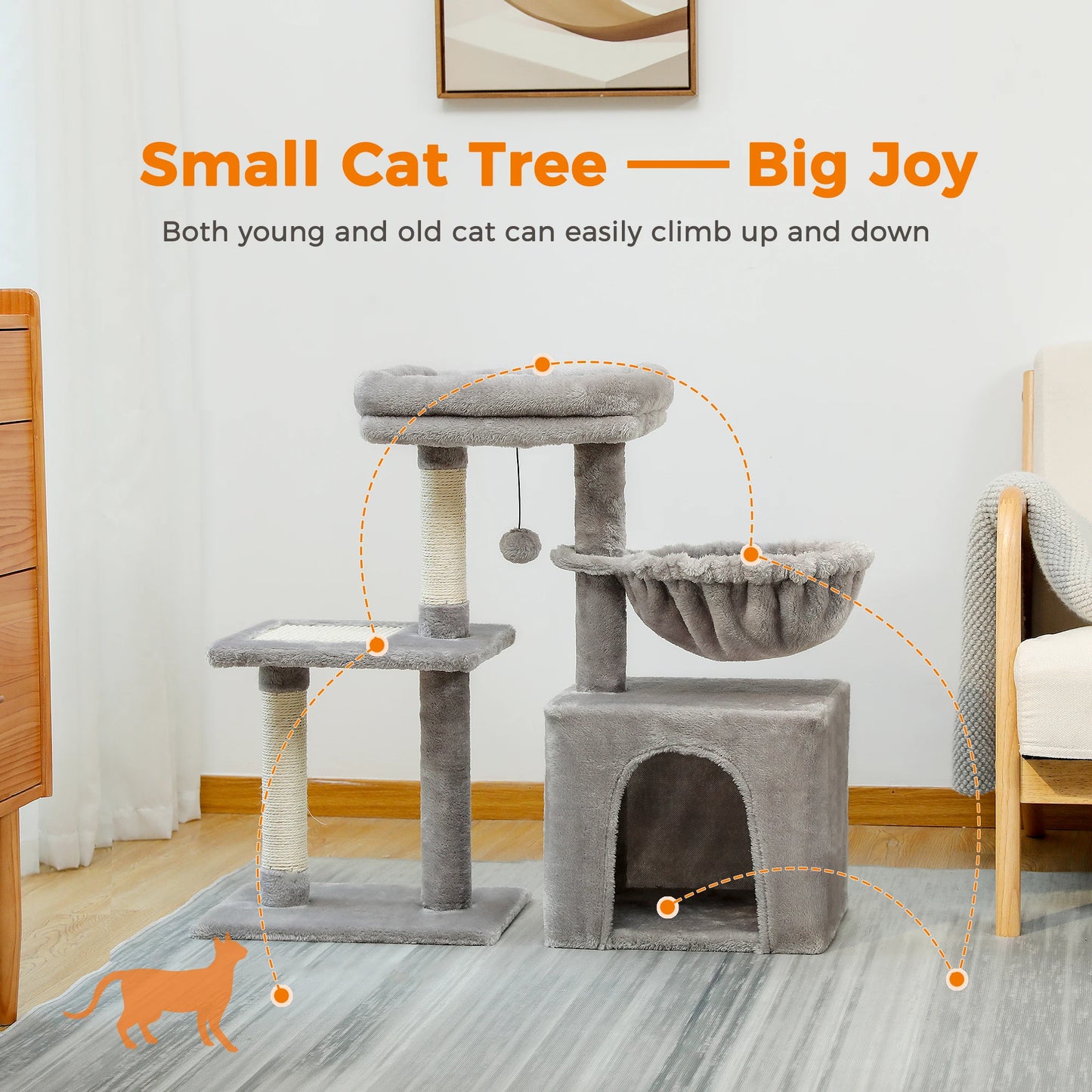 Small Cat Tree Condo for Indoor