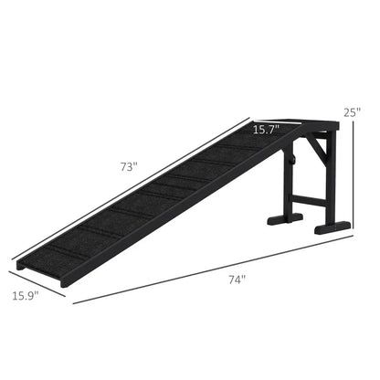 74 "L pet ramp with non-slip carpet