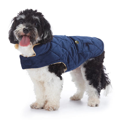 Winter plush checkered double bag coat dog jacket