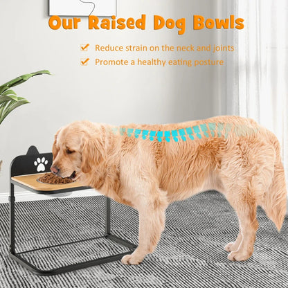 3 Adjustable Heights with 2 Stainless Steel Food Water Bowls