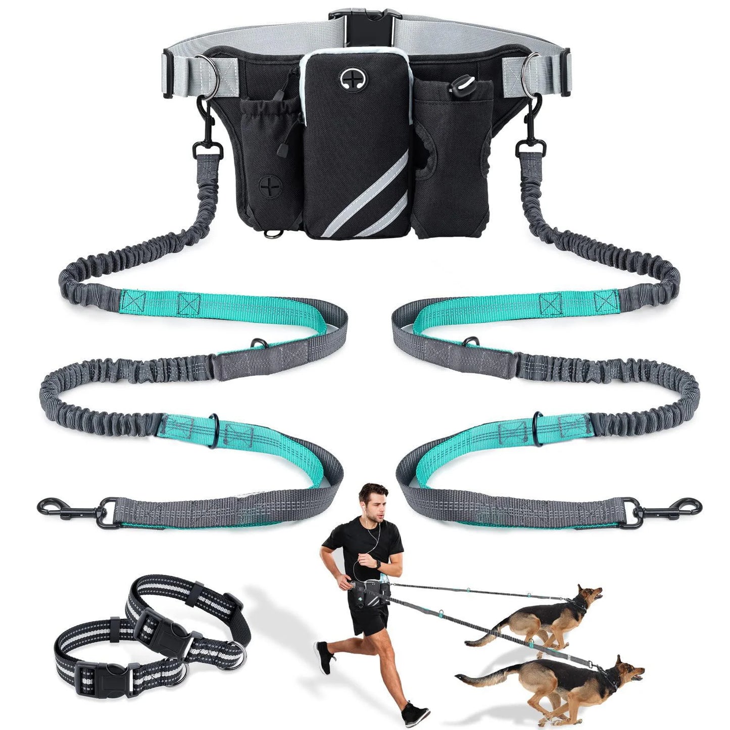 Retractable Hands-Free Dog Leash for 1/ 2 Dogs