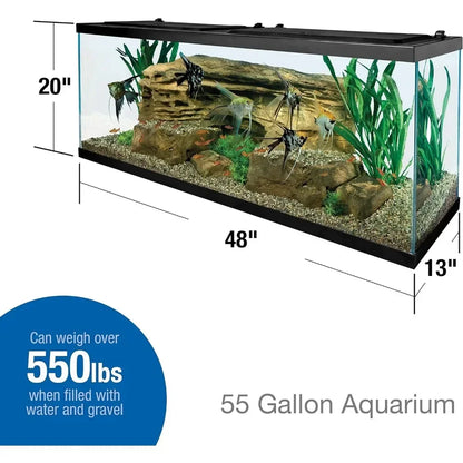 Glass Aquarium 55 Gallons, Rectangular Fish Tank