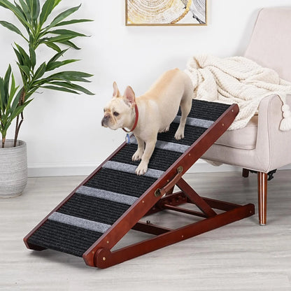 Wooden Adjustable Ramp for All Dogs and Cats