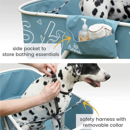 Dog Bath Tub with Stairs Elevated Portable Foldable