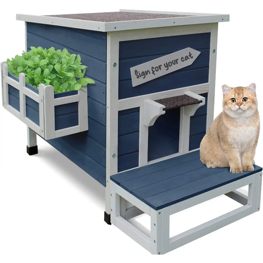 Rainproof Outside Kitty House Kennel Cats Bed