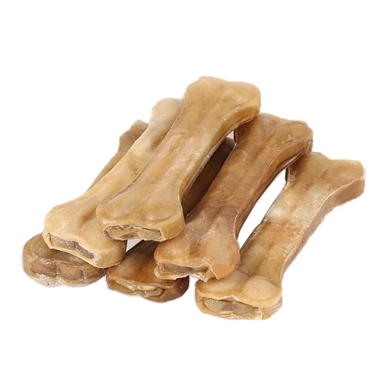 Dog Bones Chews Toys Leather Cowhide Bone