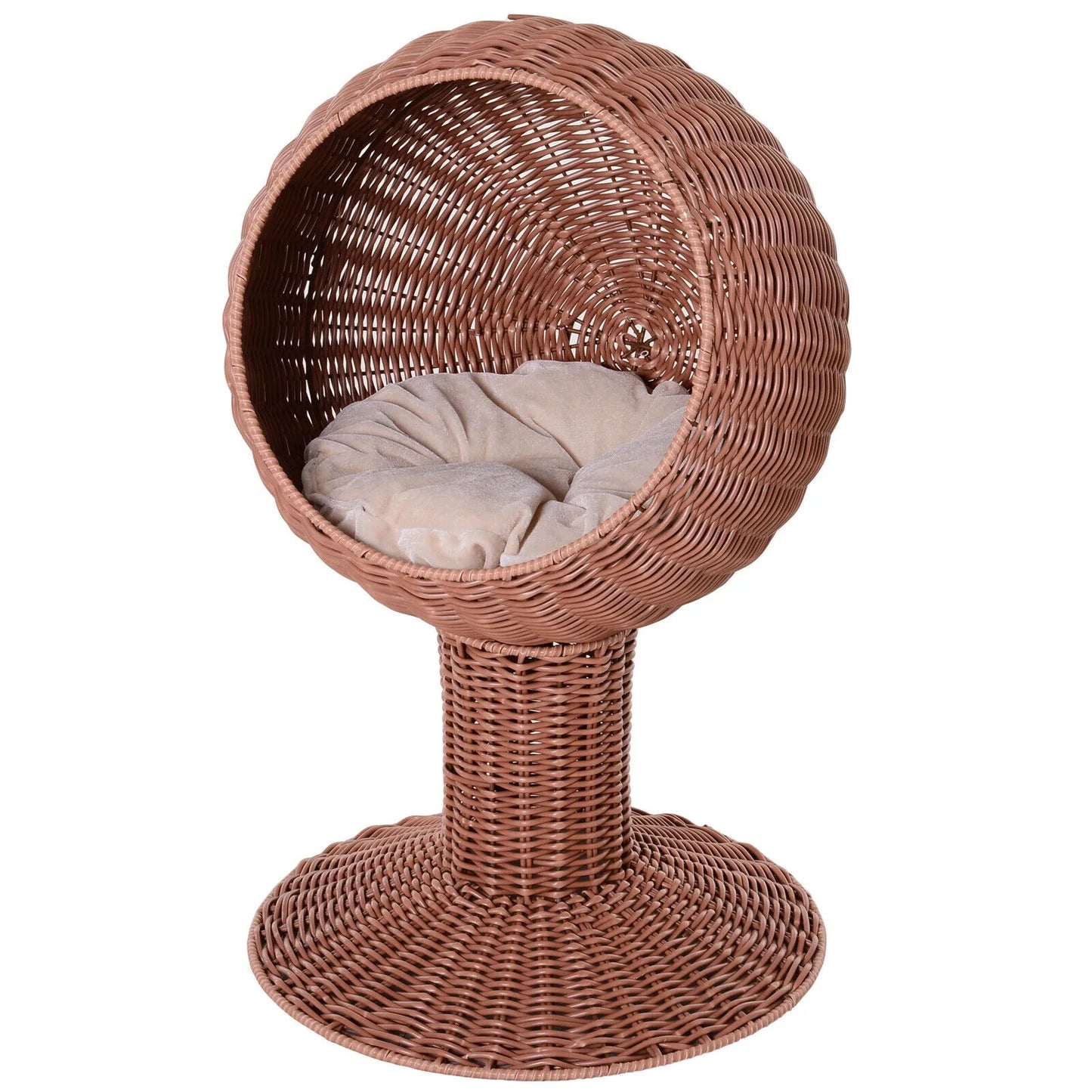 Rattan Wicker Elevated Pet Bed Cat Cave