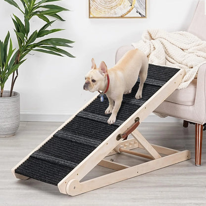 Wooden Adjustable Ramp for All Dogs and Cats