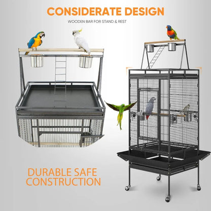 68-inch Large Bird Cage with Rolling Stand