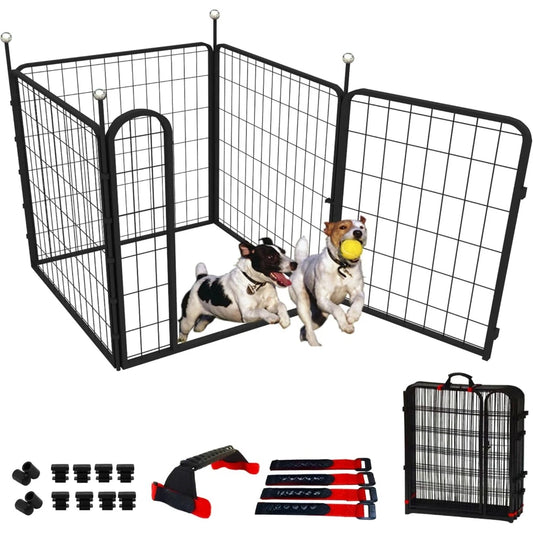 Dog Playpen Indoor/Outdoor,32'' Portable 4 Panel Pen