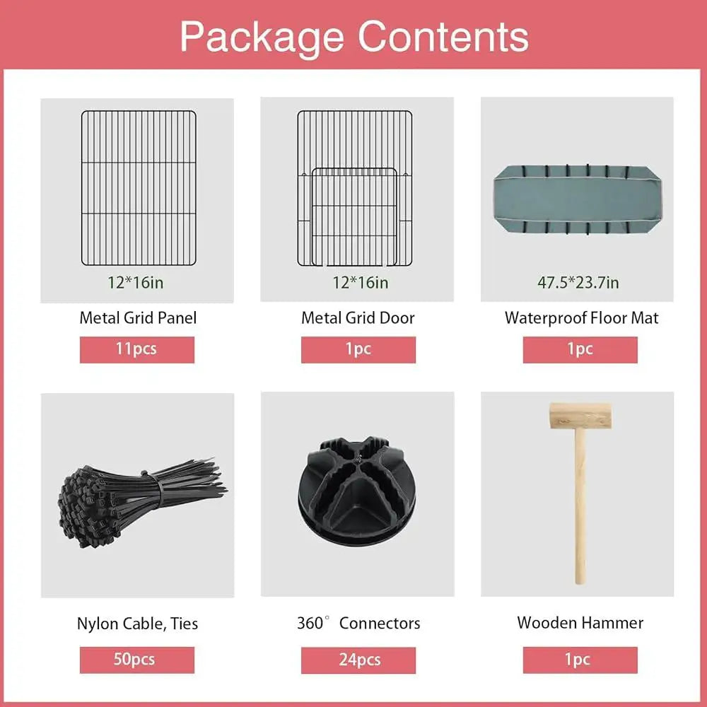 Small Animal Playpen 12 Panels Durable Pet Fence