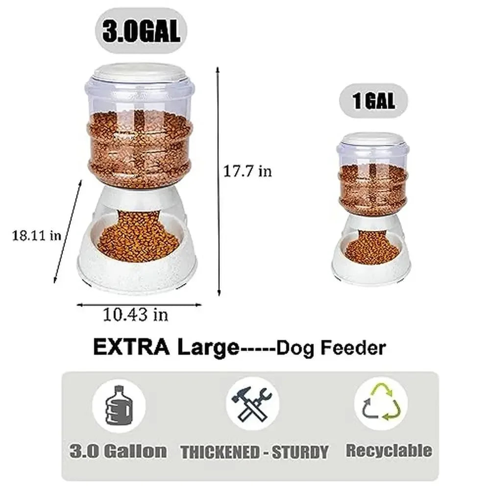 Large Capacity 3 Gallon Gravity Dog Feeder